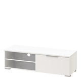 Match TV Unit 1 Drawers 2 Shelf in White High Gloss 71170066UUUU