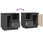 ZNTS Bedside Cabinets 2 pcs Grey 50x34x50 cm Solid Wood Pine 814484