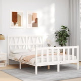 ZNTS Bed Frame without Mattress White 140x200 cm Solid Wood Pine 3192492