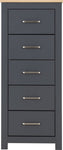 ZNTS Portland 5 Drawer Narrow Chest 100-102-182