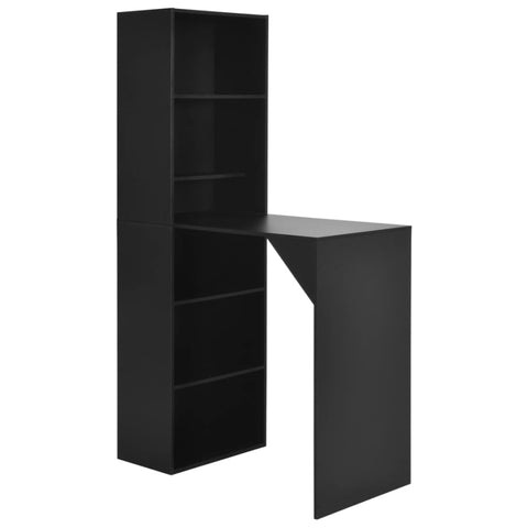 ZNTS Bar Table with Cabinet Black 115x59x200 cm 280228