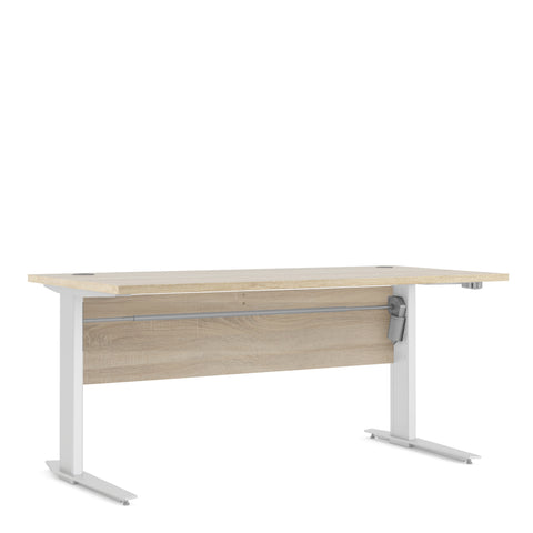 Prima Desk 150 cm in Oak with Height adjustable legs with electric control in White 72080402AK49A