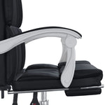 ZNTS Reclining Office Chair Black Faux Leather 349799