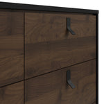 Ry Wide double chest of drawers 6 drawers in Matt Black Walnut 72186012GMDJ