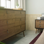 Ry Wide double chest of drawers 6 drawers in Matt Black Walnut 72186012GMDJ