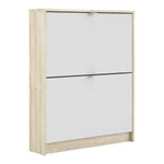 Shoes Shoe cabinet w. 2 tilting doors and 1 layer Oak structure White 72359001AK49