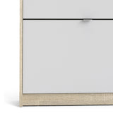 Shoes Shoe cabinet w. 2 tilting doors and 1 layer Oak structure White 72359001AK49