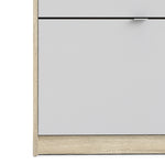 Shoes Shoe cabinet w. 3 tilting doors and 2 layers Oak structure White 72359006AK49
