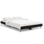 ZNTS Bed Frame without Mattress Black 120x190 cm Small Double Engineered Wood 832294