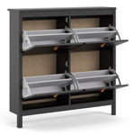Barcelona Shoe cabinet 4 compartments in Matt Black 72579665GMGM