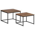 ZNTS Nesting Coffee Tables 2 pcs Solid Wood Teak 358536