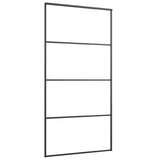 ZNTS Sliding Door Aluminium and ESG Glass 102.5x205 cm Black 149481