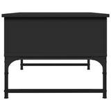 ZNTS Coffee Table Black 70x50x40 cm Engineered Wood and Metal 845371