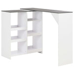 ZNTS Bar Table with Moveable Shelf White 138x39x110 cm 280226