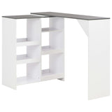 ZNTS Bar Table with Moveable Shelf White 138x39x110 cm 280226