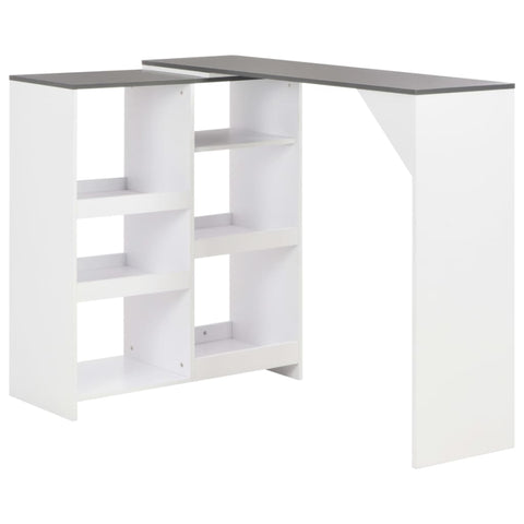 ZNTS Bar Table with Moveable Shelf White 138x39x110 cm 280226