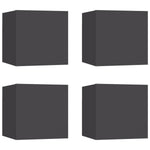 ZNTS Wall Mounted TV Cabinets 4 pcs Grey 30.5x30x30 cm 804489