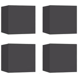 ZNTS Wall Mounted TV Cabinets 4 pcs Grey 30.5x30x30 cm 804489