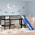 ZNTS Kids' Loft Bed without Mattress with Slide Black 90x200 cm 835909