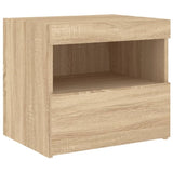 ZNTS Bedside Cabinets with LED Lights 2 pcs Sonoma Oak 50x40x45 cm 836768