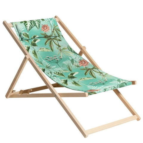 ZNTS Madison Wooden Beach Chair Mauel 55x90x87 cm Blue 447180