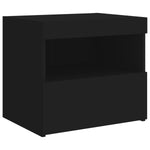 ZNTS Bedside Cabinets with LED Lights 2 pcs Black 50x40x45 cm 836766