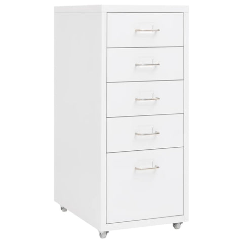 ZNTS Mobile File Cabinet White 28x41x69 cm Metal 335913