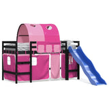 ZNTS Kids' Loft Bed with Tunnel without Mattress Pink 90x200 cm 3207053