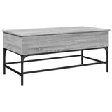 ZNTS Coffee Table Grey Sonoma 100x50x45 cm Engineered Wood and Metal 845399