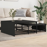 ZNTS Nesting Coffee Tables 2 pcs Black Engineered Wood and Metal 845331