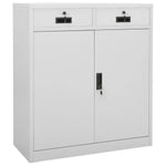 ZNTS Office Cabinet with Planter Box Light Grey 90x40x125 cm Steel 3095270