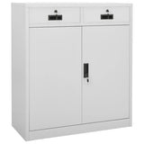 ZNTS Office Cabinet with Planter Box Light Grey 90x40x125 cm Steel 3095270