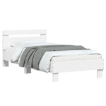 ZNTS Bed Frame without Mattress with LED Lights White 90x200 cm 838715