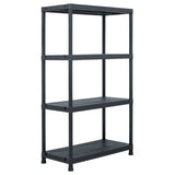 ZNTS Storage Shelf Racks 2 pcs Black 200 kg 80x40x138 cm Plastic 276259