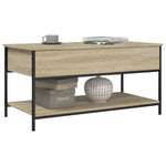 ZNTS Coffee Table Sonoma Oak 100x50x50 cm Engineered Wood and Metal 845347