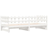 ZNTS Pull-out Day Bed without Mattress White 2x cm Solid Wood 840386