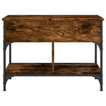 ZNTS Coffee Table Smoked Oak 70x50x50 cm Engineered Wood and Metal 845363