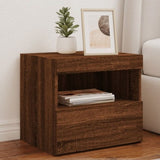 ZNTS Bedside Cabinets with LED Lights 2 pcs Brown Oak 50x40x45 cm 836776