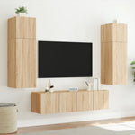 ZNTS TV Wall Cabinet with LED Lights Sonoma Oak 80x35x31 cm 837285