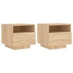 ZNTS Bedside Cabinets with LED Lights 2 pcs Sonoma Oak 40x39x37 cm 836803