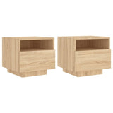 ZNTS Bedside Cabinets with LED Lights 2 pcs Sonoma Oak 40x39x37 cm 836803