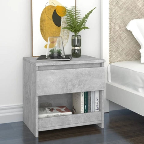 ZNTS Bedside Cabinets 2 pcs Concrete Grey 40x30x39 cm Engineered Wood 803452