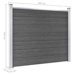 ZNTS Fence Panel Set WPC 872x146 cm Black 3070462