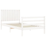 ZNTS Bed Frame without Mattress White 100x200 cm Solid Wood 3194757