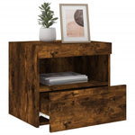 ZNTS Bedside Cabinets with LED Lights 2 pcs Smoked Oak 50x40x45 cm 836772