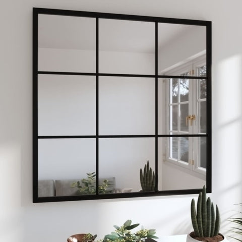 ZNTS Wall Mirror Black 60x60 cm Metal 342206