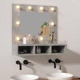 ZNTS Mirror Cabinet with LED Concrete Grey 60x31.5x62 cm 808886