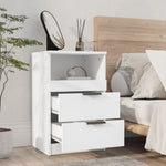 ZNTS Bedside Cabinets 2 pcs White Engineered Wood 811233