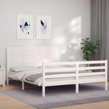 ZNTS Bed Frame without Mattress White 160x200 cm Solid Wood 3194647