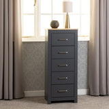 ZNTS Portland 5 Drawer Narrow Chest 100-102-182